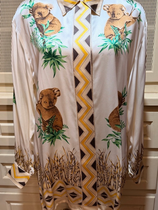 Escada Tops - Rare Vintage Escada Margaretha Ley NWT Silk Koala Safari Print Blouse